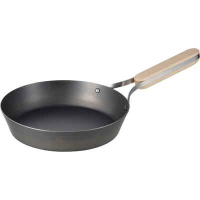 Wahei Freiz Tsubame Sanjo Bratpfanne aus Eisen, 20 cm, IH-kompatibel, Gas, Holzgriff, hergestellt in Japan, enzo EN-007