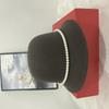 New daughter white rich beauty pearl French top hat women's winter Hepburn style elegant styling basin hat self-operated