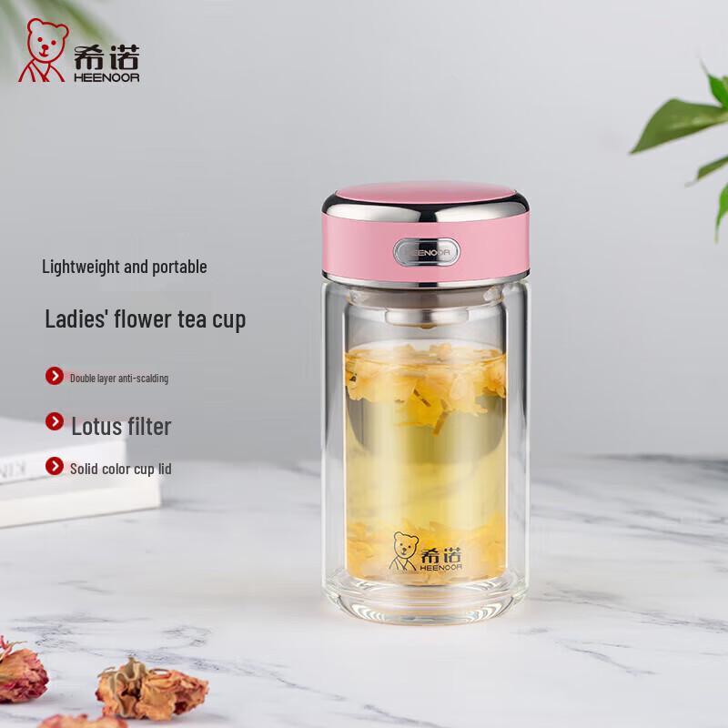 Heenoor High-End Double-Layer Glass Office & Home Tea Cup