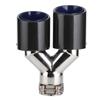 Glänzend Carbon Fiber Schwanz Throat Auspuff Ende Y geformt Dual Outlet Linke Seite Montage Universal für