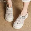 Mesh Platform High Heels Weave Women Slippers Hollow Sandals Mules Casual Shoes Woman 2025 Summer Fad Beach Loafers Slides Dress