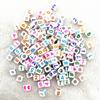 100pcs 7x4mm 6x6mm Mixed Alphabet Letter Beads Charms Beads for Making Jewelry Diy Handmade Bracelets Accessories
