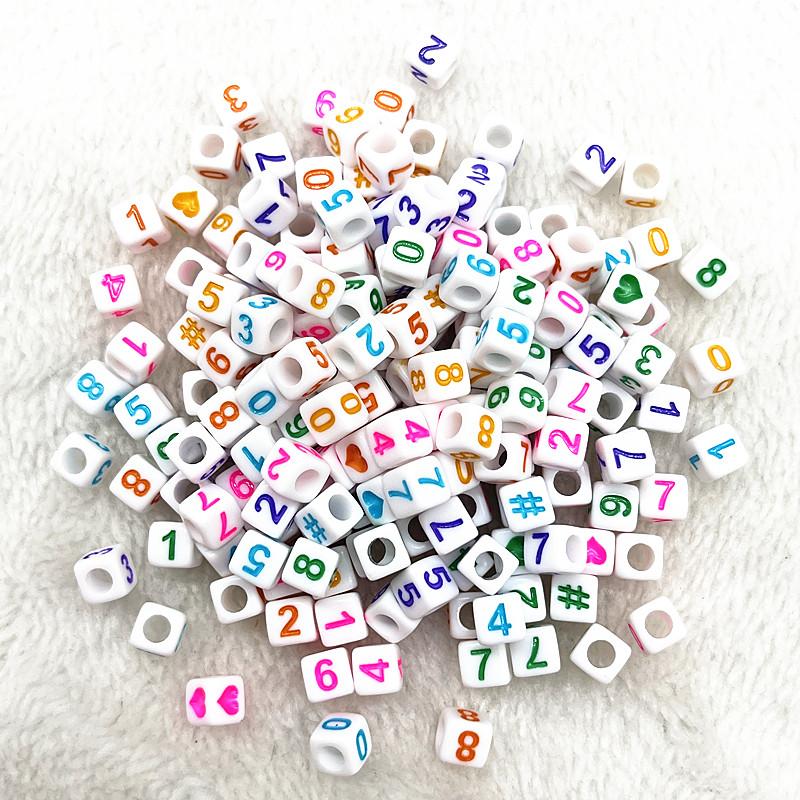 100pcs 7x4mm 6x6mm Mixed Alphabet Letter Beads Charms Beads for Making Jewelry Diy Handmade Bracelets Accessories