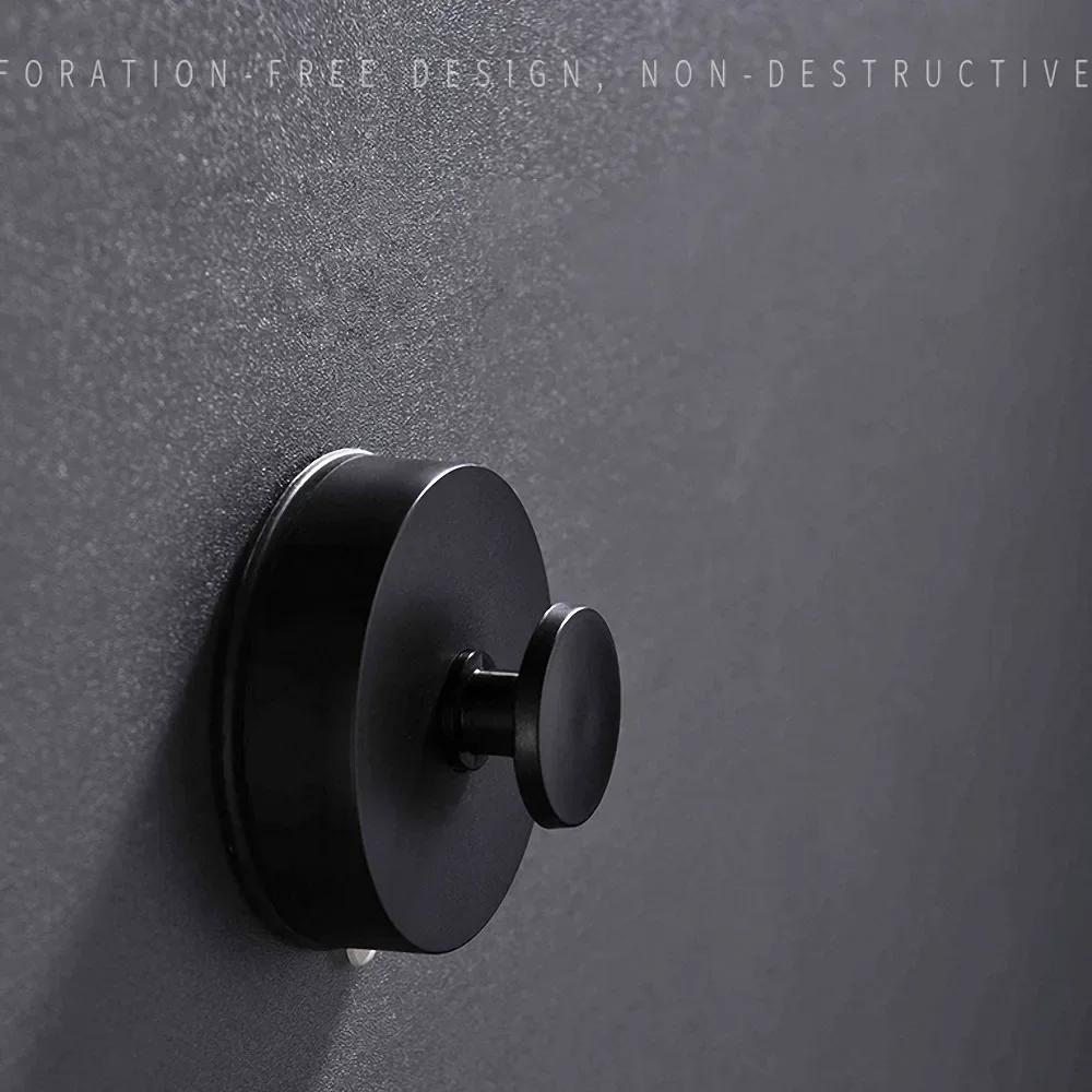 2025 New Multi-purpose Black Sucker Wall Hooks Seamless Stick Hook Suction Cup Hook Wall Hanger for Bathroom Kitchen Bag Holder