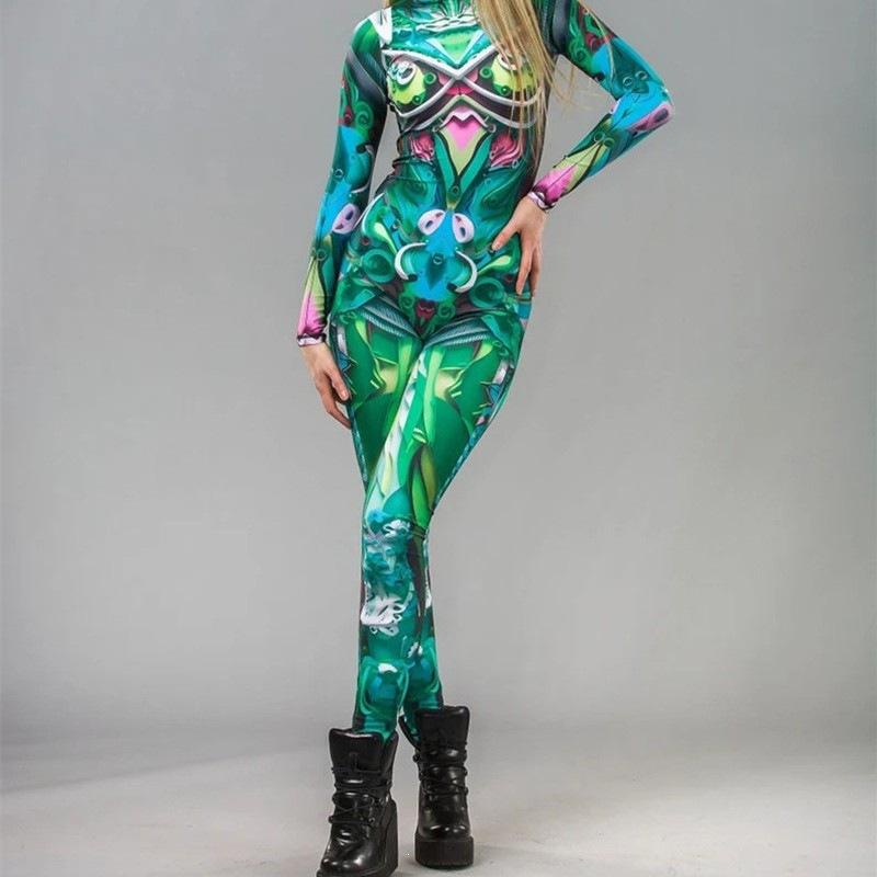 Women Men Agate Abstract Graffiti 3D Printed One-piece Jumpsuit Adults Halloween Cosplay Cosumes for Stage Performance Outfit