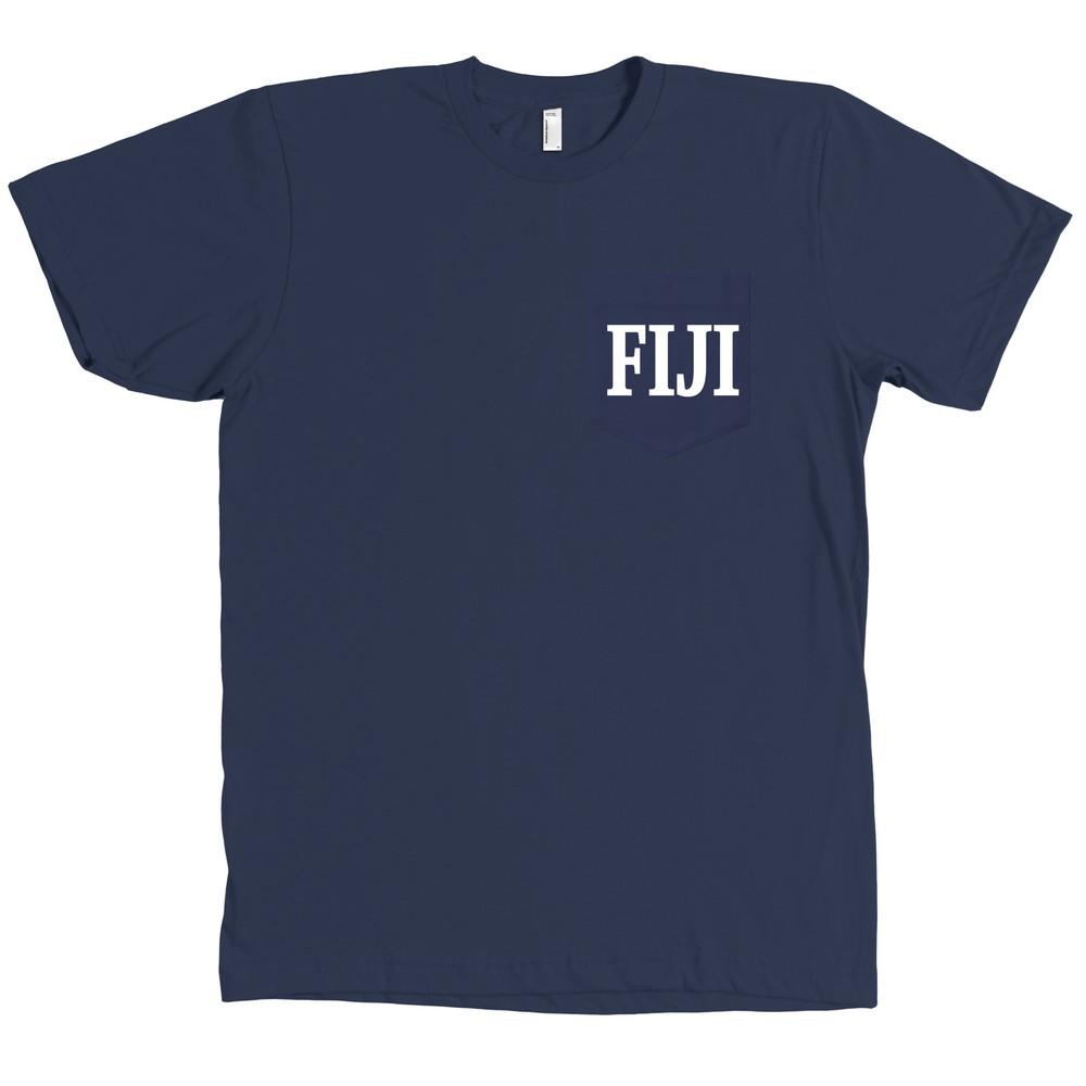FIJI Phi Gamma Delta Bella + Canvas POCKET Navy Fraternity Tee NEW Unisex T-Shirt XXL