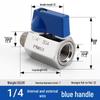 304 Stainless Steel Mini Ball Valve: Male To Female Thread, 4-Point/2-Point Switch.