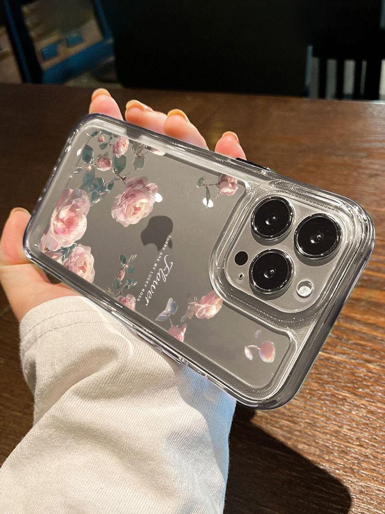 Suitable for iPhone 15 Phone Case iPhone 14/13 Promax Soft Anti Drop Plus Pink Rose