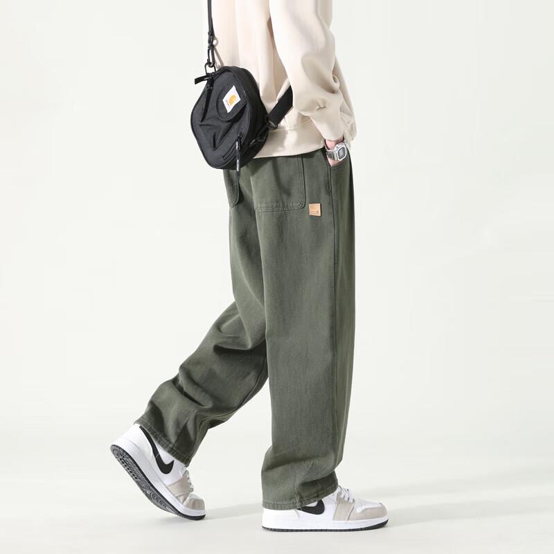 Dingfengbaoluo Men's HM9901 Loose Straight-Leg Cargo Pants