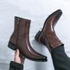 Fashion Outdoor Classic Men's Autumn Fashion British Style Pointed Knight Boots High-quality Men's Comfortable Side Zipper High Top Boot