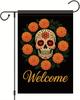 Day of the Dead Garden Ag 12x18 Inch Sugar Skull Marigold Oral Wreath Yard Banner Double Sided Welcome Decoration for Di WZZ