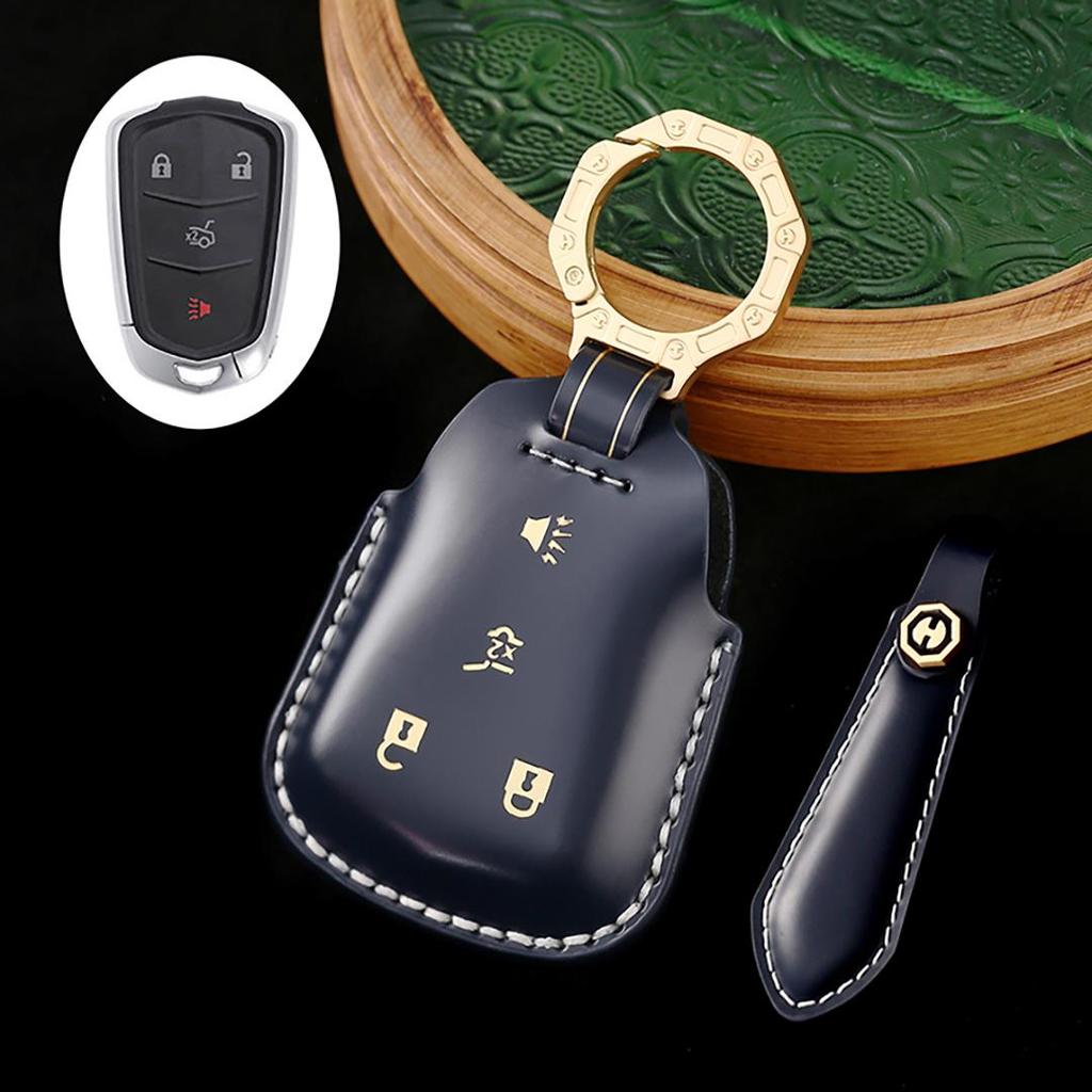 Suitable for Cadillac Xt5/xt6/ct5/ct6 Handmade Cowhide High-End Car Key Case Males Christmas Gift