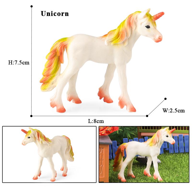 Oenux New Mythical Elf Pegasus Fairy Tale Fly Horse Kids Toy Action Figures Animal Model Cute Girl Birthday Gift Cake Toppers