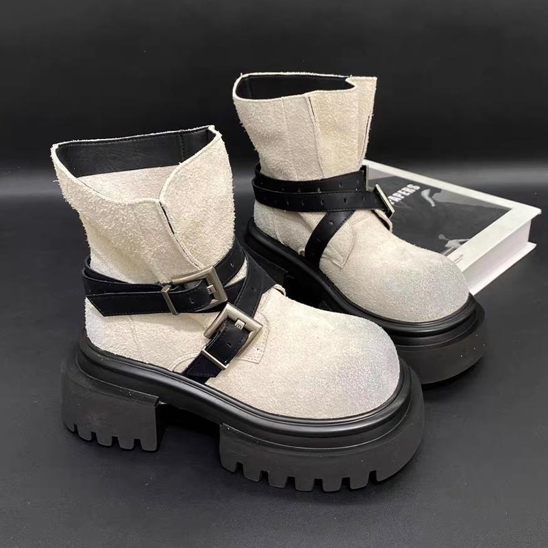 Flats Platform Women Ankle Boots Suede Winter Designer Shoes Cozy Woman Boots 2025 New Casual Goth Chelsea Botas Mujer