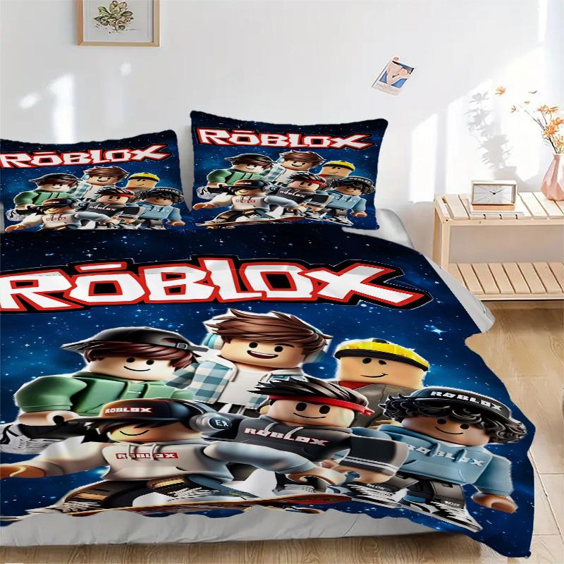Roblox Game Characters Space Print 3Pcs Bedding Set,Duvet Cover with 2 Bedro,Pillowcase Home Birthday Gift