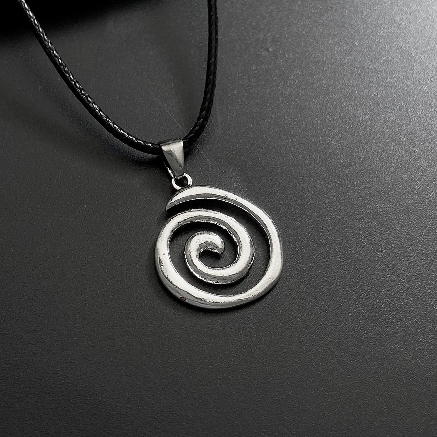 

2023 Creative Swirl Pendant Necklace for Women Men Retro Simple Punk Metal Pendant Clavicle Chain Necklace Jewelry Accessory