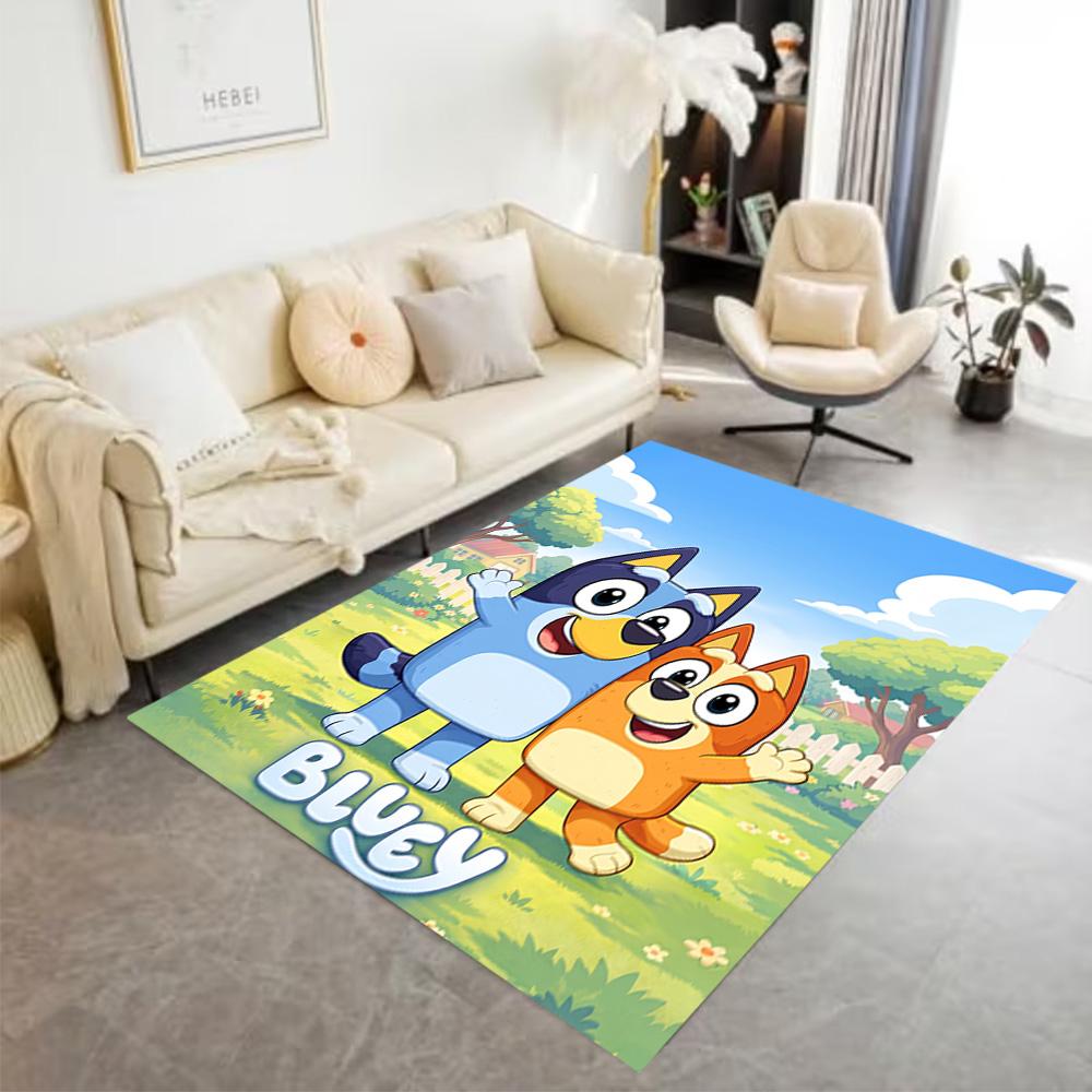Bluey Friends Adventure Carpet Suitable for Living Rooms Outdoor Study Room Balcony Anti-slip Rug Office Home Decor Spiritual Gift