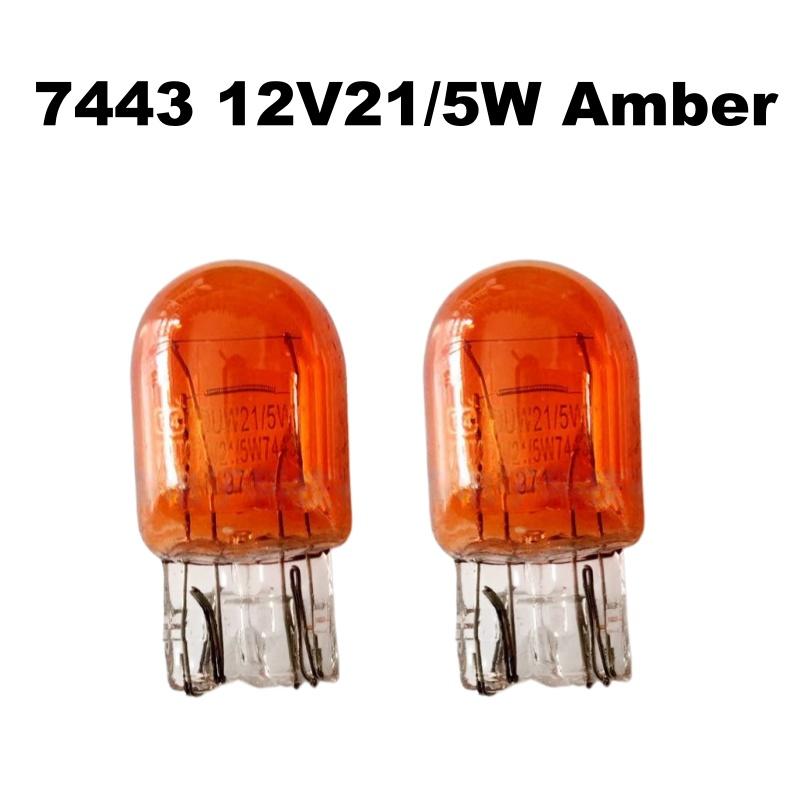 2Pcs Brake Stop Lights Bulb T20 7443 W21 5W 7440 Glass Halogen Turn Signal Lamp Daytime Running Lights Warm White Reversing Bulb