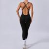 Cross-back LULU Style Aerial Yoga Jumpsuit with Adjustable Shoulders for Fitness and Sports.