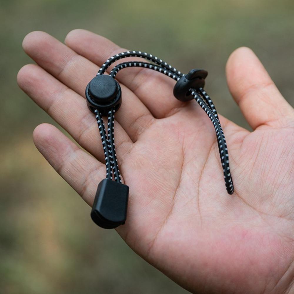 15 Pcs Adjustable Hiking Stick Holder Black Elastic Lanyard Durable Walking Pole Holder  Hiking