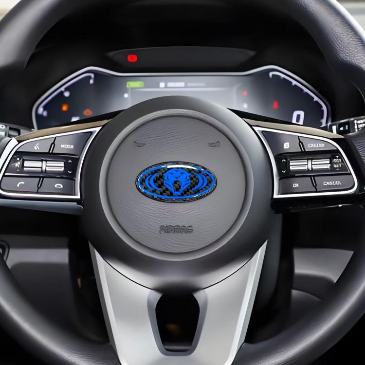 1pcs lion carbon fibre 3D 6cm steer wheel emblem Sticker Car Steering Wheel Car Interior Emblem Car styling Accessories For KIA