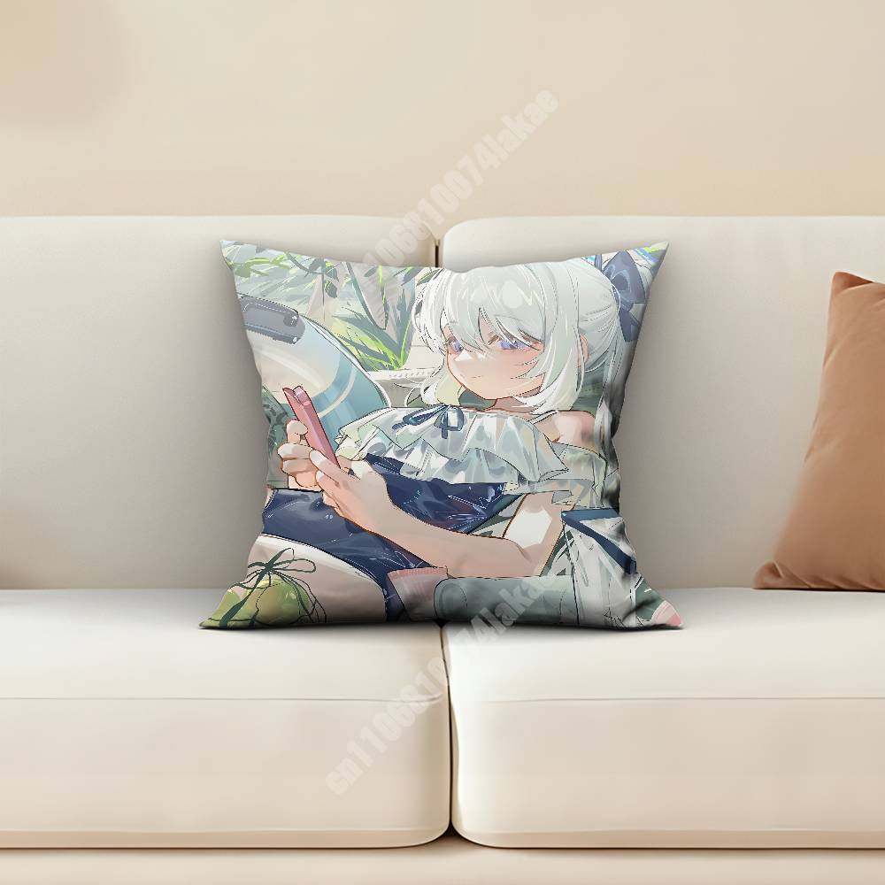 Blue Archive Tsukiyuki Miyako Pillow Cover Sofa Couch Cushion Case Home Living Room Decoration