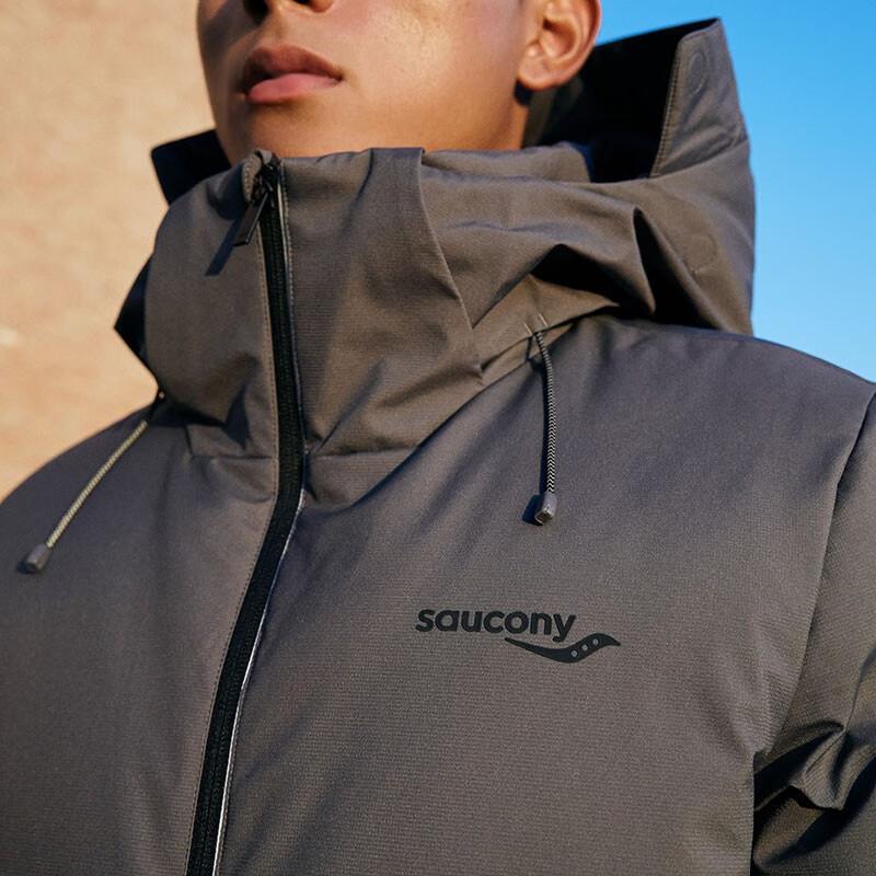 SAUCONY Warm Windproof Outdoor Sports Casual Hooded Down Jacket Men Jacket Cool-Iron-Gray SC2230048B-GR06