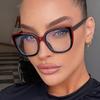 European and American color matching square large frame cat eye anti-blue light glasses frame plain retro glasses frame Internet celebrity fashion