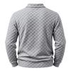 Men S Long Sleeve Polo Sweatshirt Checkered Jacquard Casual Business