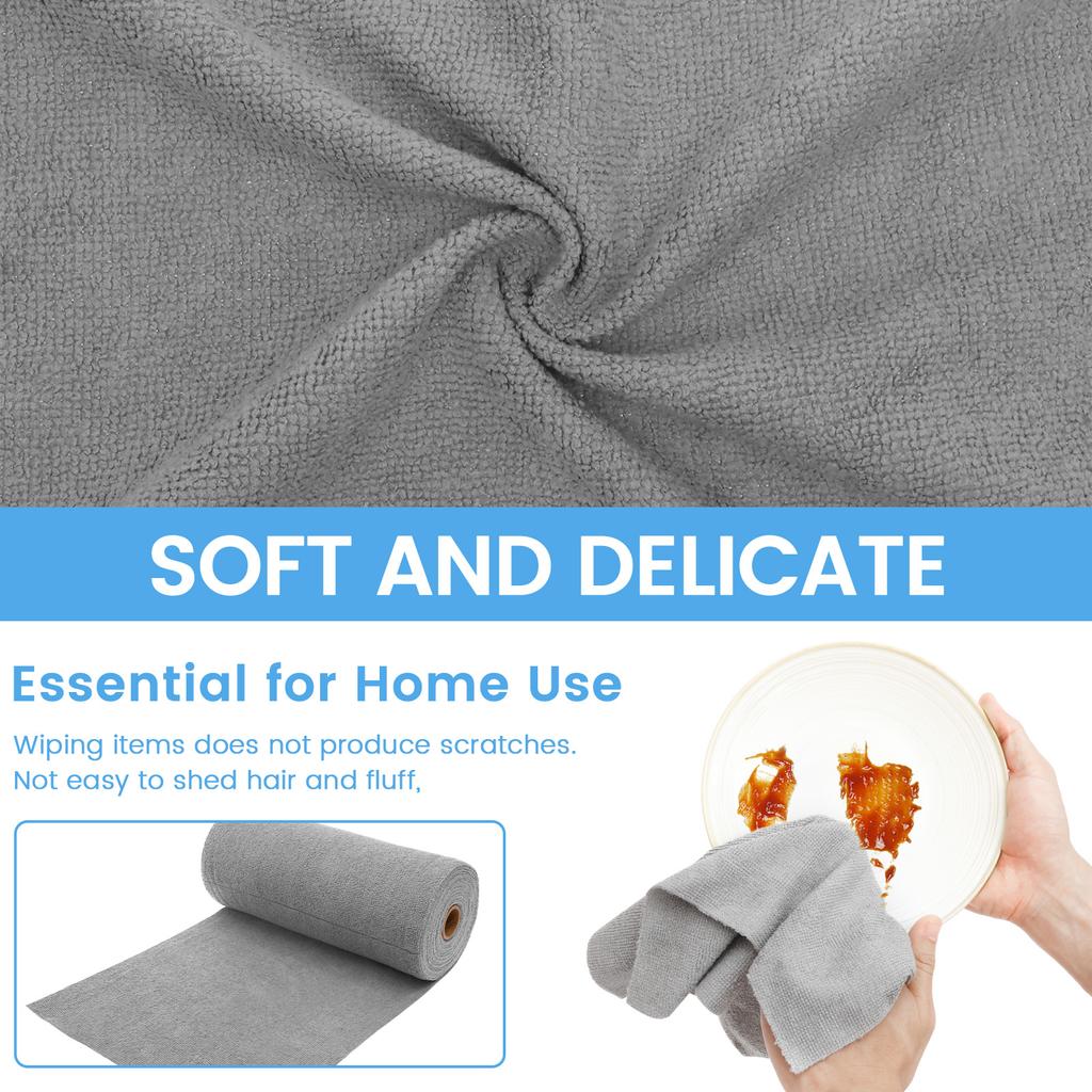 50Pcs/Roll Reusable Cleaning Wipe Absorbent Microfiber Towel Non-stick Oil Dish Rags Napkins Tableware Home Cleaning Towels