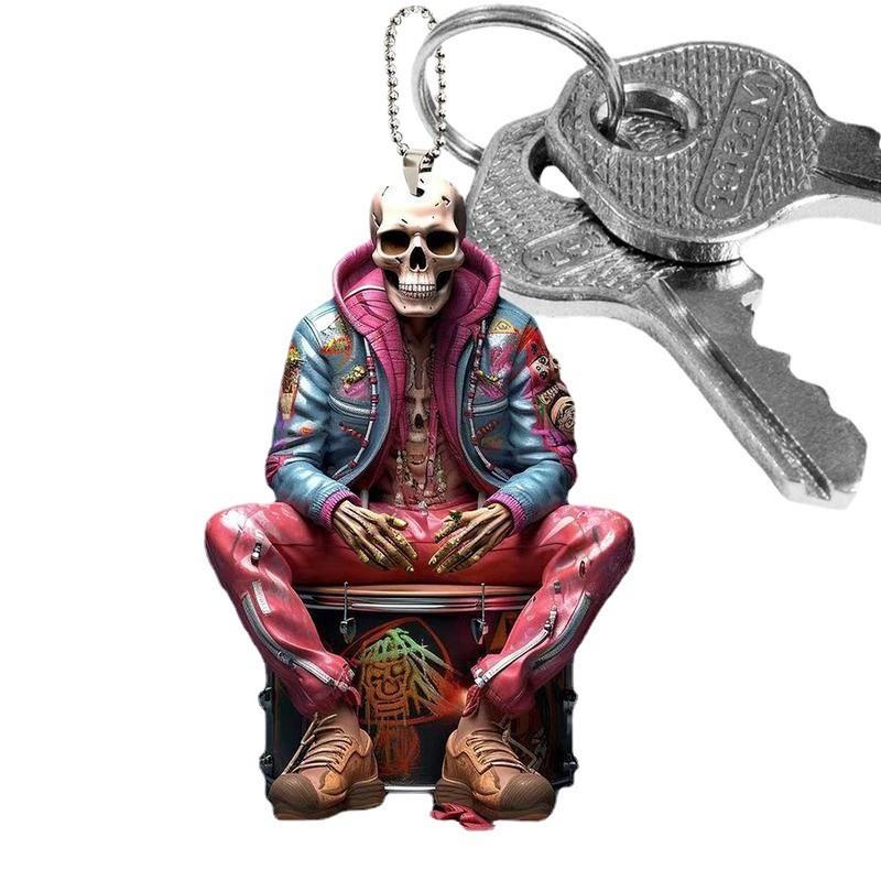 Acrylic Skeleton Sinister Charm Unique Car Interior Decoration For Enthusiasts Halloween