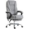 Massage Office Chair, Heated Reclining Computer Chair with Adjustable Height and Footrest, Grey