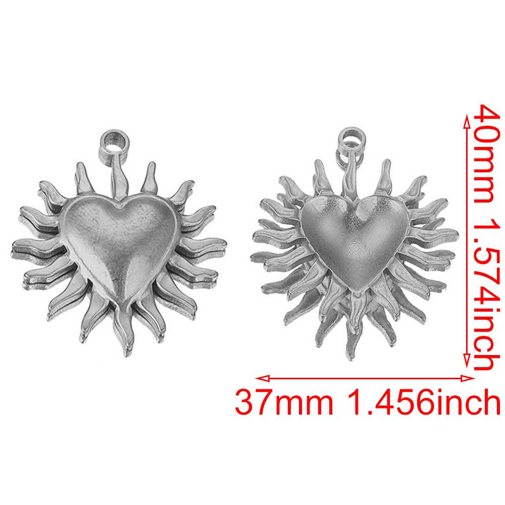 3pcs/Lot Vintage Stainless Steel Smiley Sun Moon Pendant Stainless Steel DIY Pendant Necklace Handmade Accessories