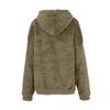 Lässiger Damen-Pullover, warmer Plüsch-Hoodie-Mantel, einfarbig, lockerer Taschenmantel