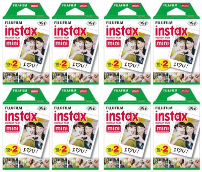 Fujifilm Instax Mini film błyskawiczny (Opakowanie podwójne po 8 sztuk, łącznie 160 arkuszy) dla aparatów Instax