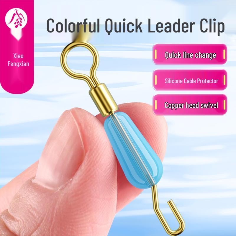 Silicone Quick-Change Leader Clip with O-Ring & Strong Pull Pin for Fishing