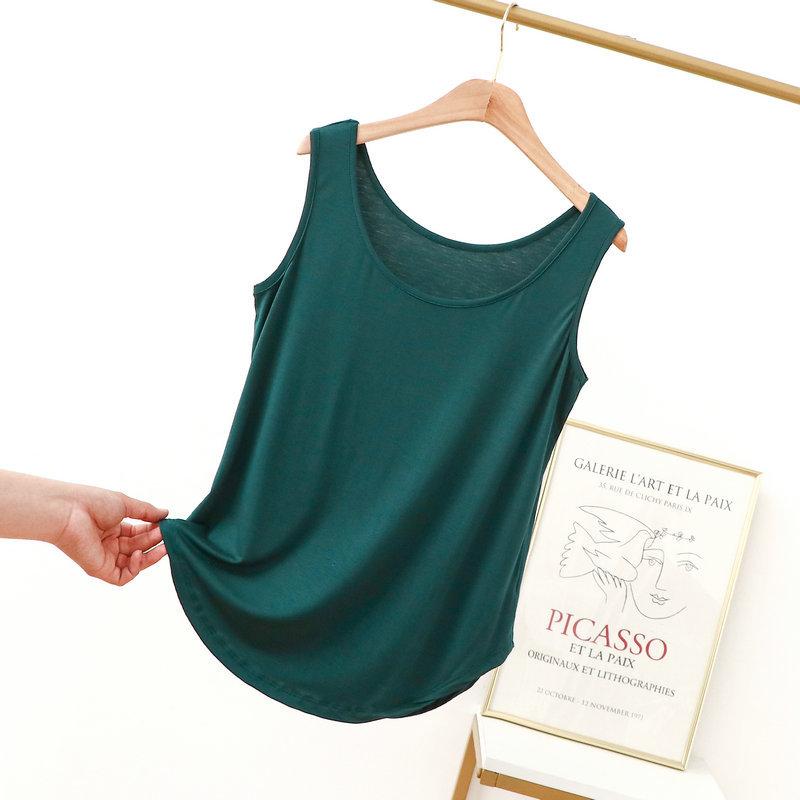 XL to 6XL Modal O-Neck Tank tops Summer women's camisole Thin Loose Sleeveless T-shirt Solid color Tee Top Large size