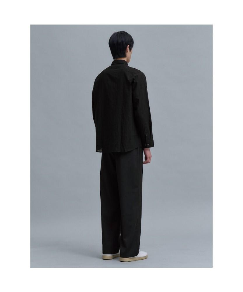 SHIFT.G Wool Blended Semi Wide Slacks Black