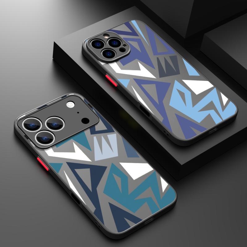 Geometric Patterned Print Case For iPhone 17 Air 16e 16 15 14 Pro Max 13 15 Pro 17 Pro 17 Shockproof Soft Edge Hard PC Matte Phone Cover
