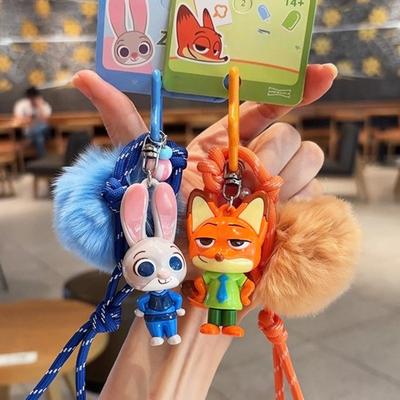 Cartoon Plush Keychain - Rabbit Leopard Sloth, Cute Animal Keyring for Backpack Car Decor, Soft Plush Toy Gift