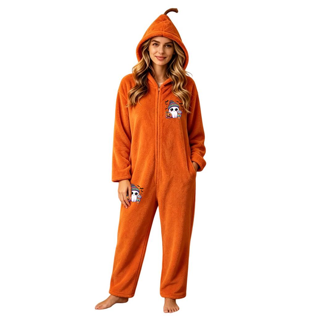 Set Pigiama in Flanella da Donna con Stampa di Halloween per un Comfort Accogliente