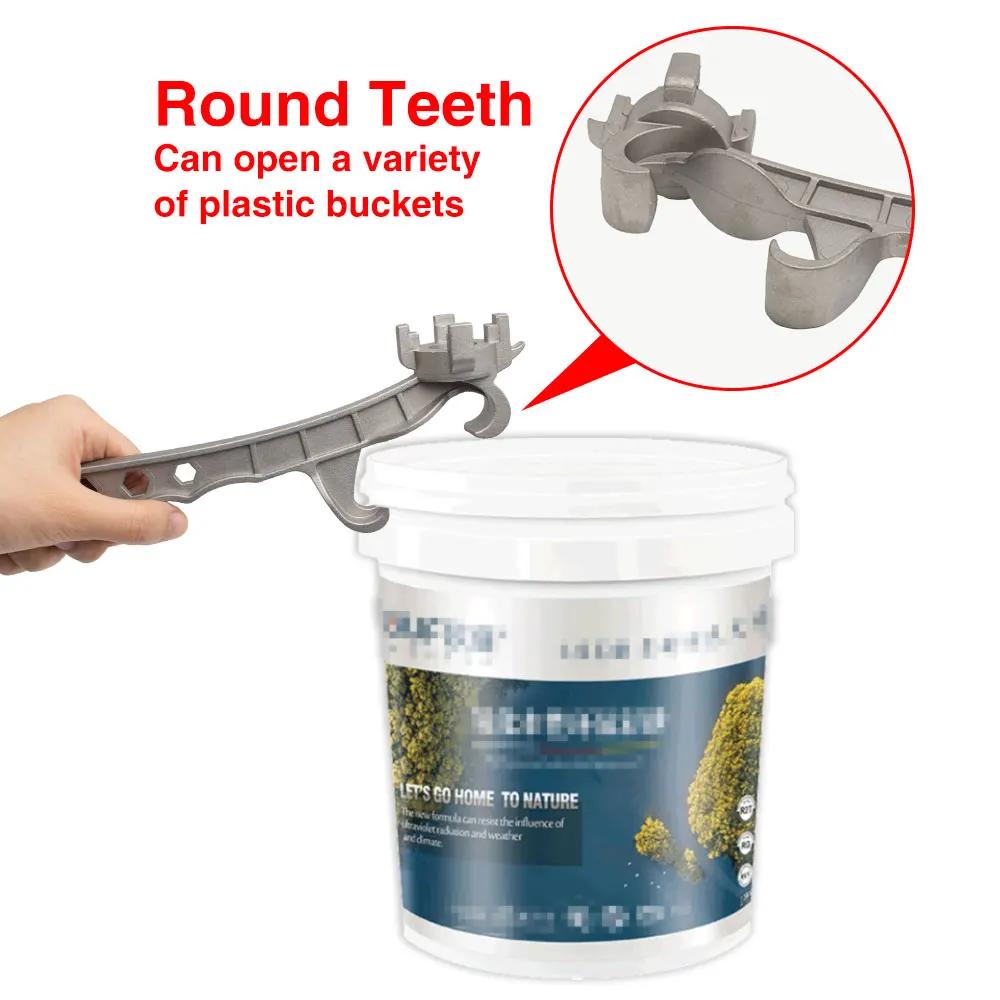 Deckelöffner aus Aluminiumlegierung multifunktional Öffnen Eimer Schraubenschlüssel Plastikeimer Hebeldeckel arbeitssparend Wartung Handwerkzeug