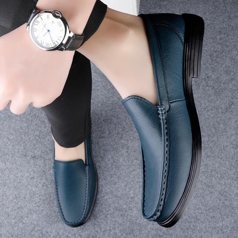 Genuine Leather Men Shoes Trendy 2024 New Casual Slip on Formal Loafers Men Moccasins Italian Brown Male Driving Shoes Sneakers