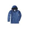 Solid Color Logo Zip-Up Hooded Long Sleeve Cotton Jacket Men Jackets Blue WE0996-452