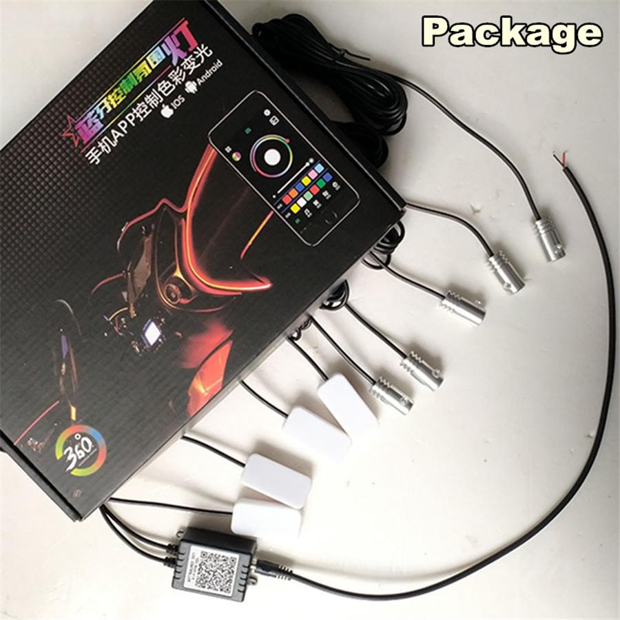 9 in 1 RGB LED Optical Strip Light Bluetooth App Control 12V Car Styling