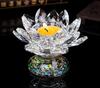 Double-layer High-legged Crystal Glass Handicraft Display Lotus Butter Lamp Base Stand Display Buddha Offering Candlestick