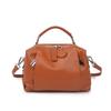 Bolso Mensajero de Hombro de Cuero Vacuno para Mujer Moda Femenina Generoso Bolso Shell Cremallera Cuero Suave Portátil Multibolsillo
