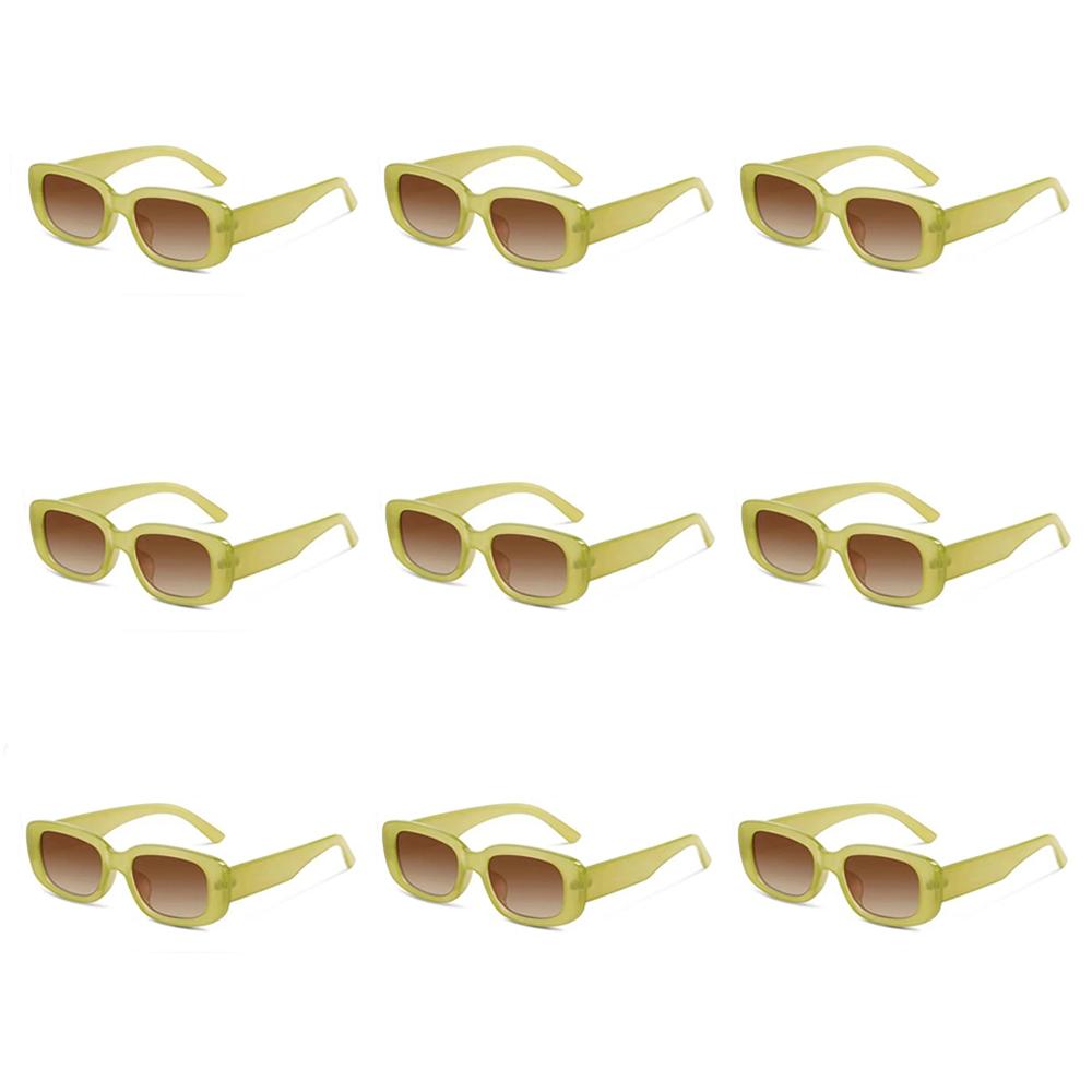 Lovatfirs 9 Pack Square Sunglasses For Party Trip Women Men Different 13 Color UV Protection