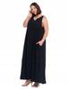 Feminine Long Women's Maxi Summer Dress Loose Fit Viscose MORAJ XL BLACK