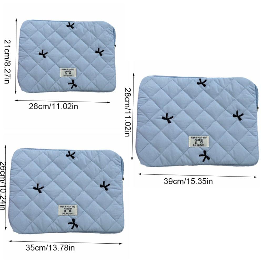 Embroidered Tablet Sleeve Bag Large Capacity Computer Storage Bag Bow Tablet Protective Case  Girl